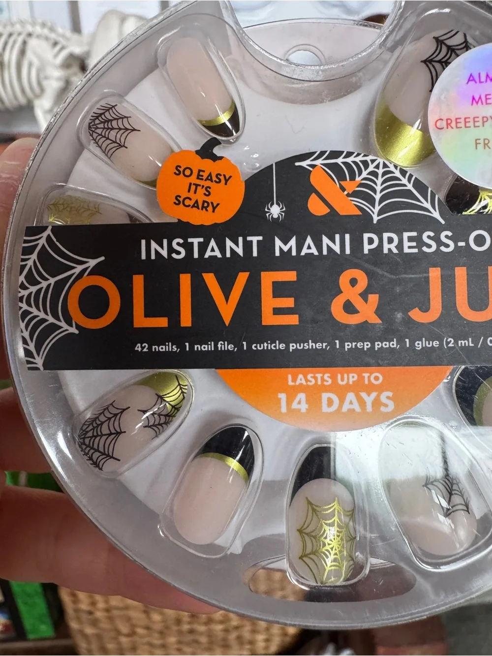 Olive & June “Creepy Cobweb” press-on nails